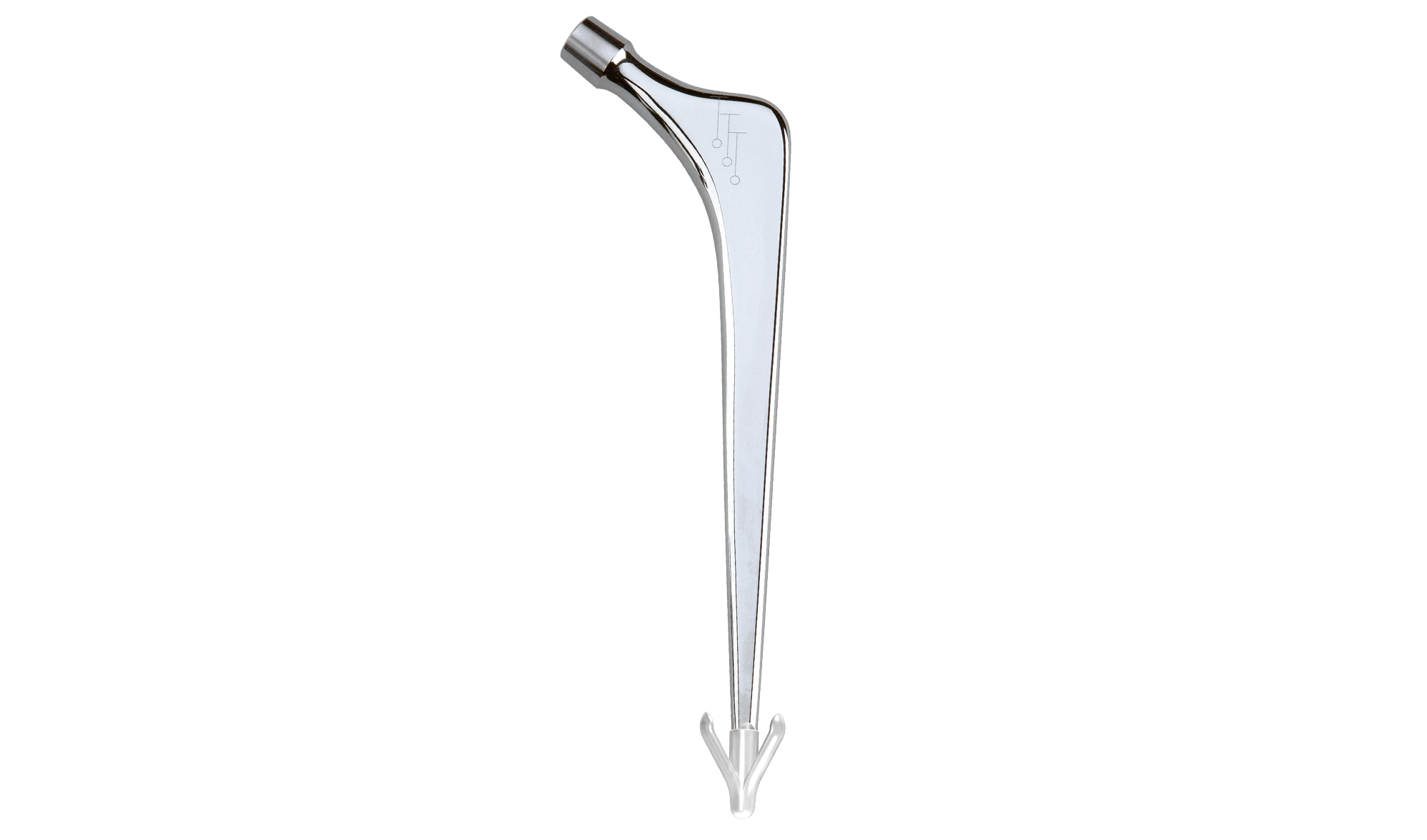 Stryker Exeter — Cemented polished, collarless femoral stem.