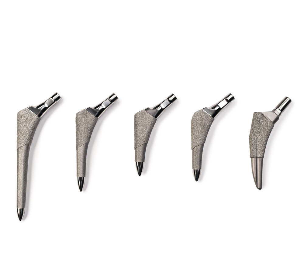 Zimmer Biomet Echo Microplasty — Official comparison of reduced and standard stem lengths.