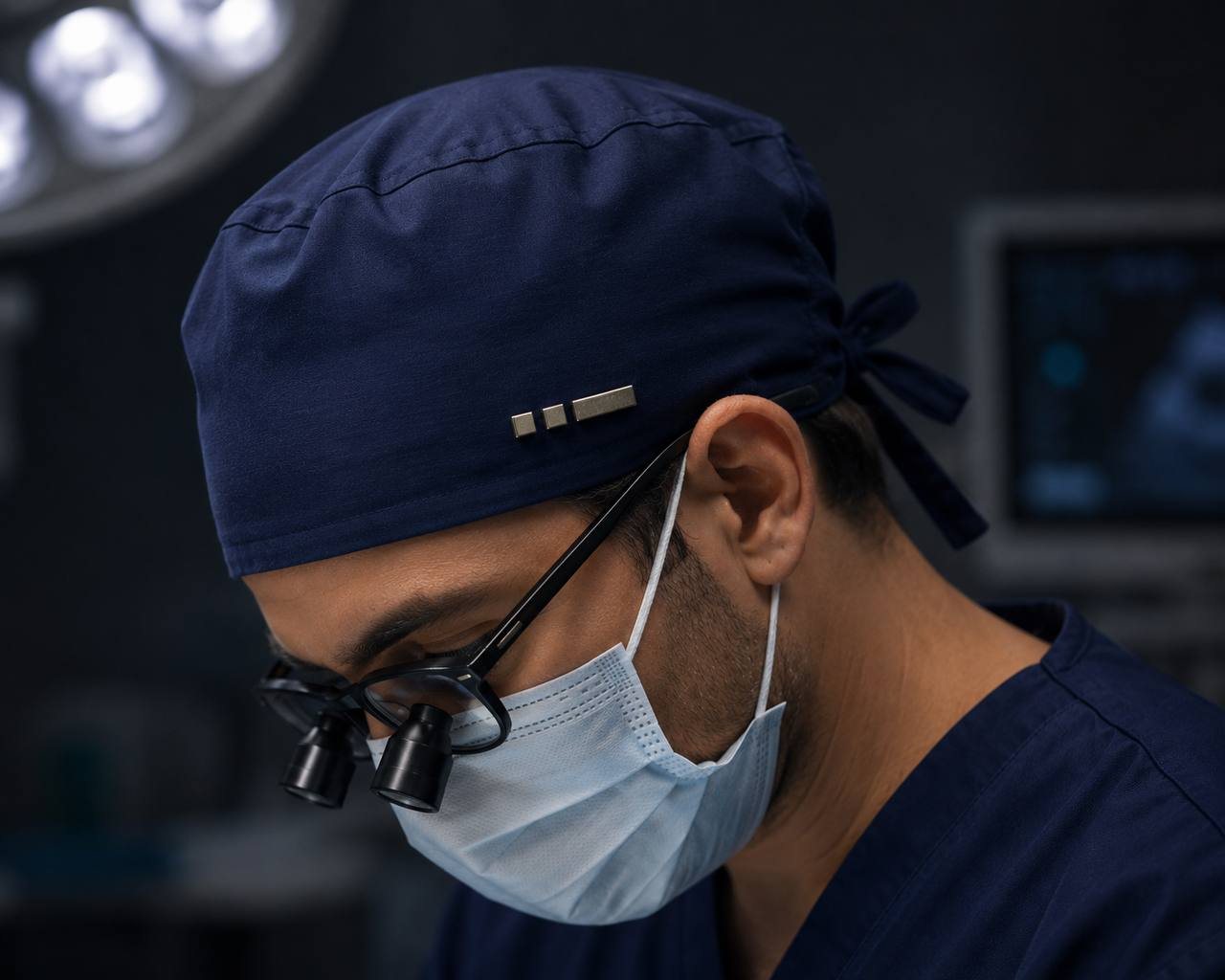Dr David Fernández-Fernández using surgical loupes